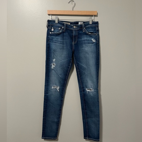 AG Jean The Legging Ankle Super Skinny Destroyed Faded Medium Wash - Picture 3 of 12